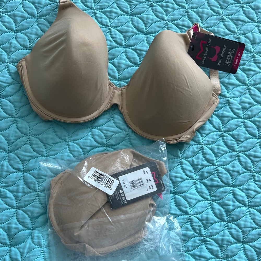 2 new with tags Maidenform 32DD Demi t-shirt bras